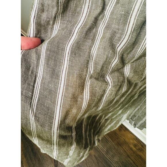 MADEWELL Green Stripe 100% Linen Sweetheart Neckline Campbell Jumpsuit Size 8 - Picture 7 of 16